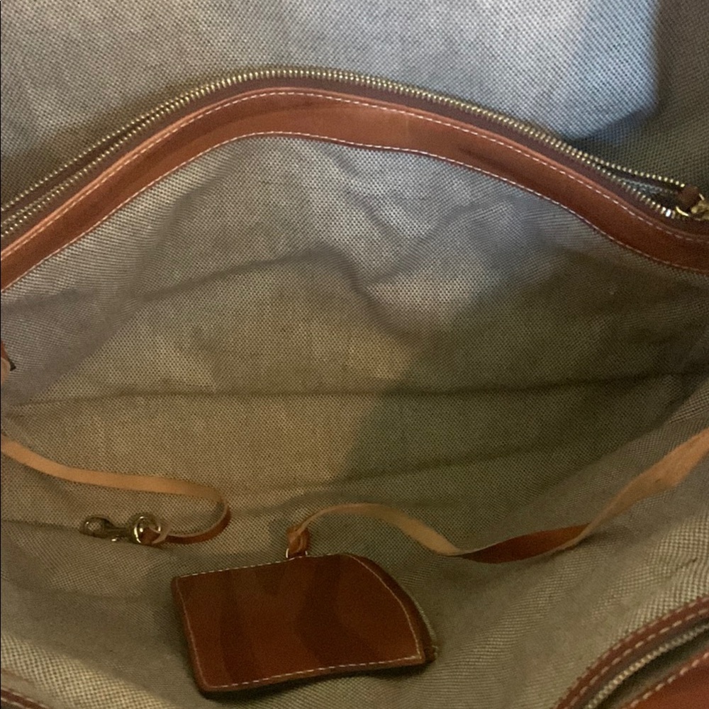 Dooney & Bourke Cognac Charleston Shopper Tote Zebra Leather Tote Bag - Picture 6 of 16